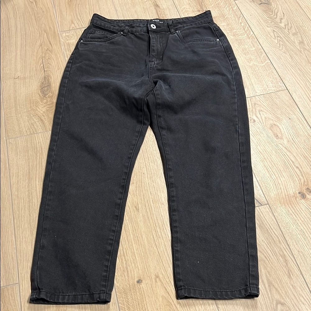 Cotton On Black Relaxed Mom Jeans Straight Leg